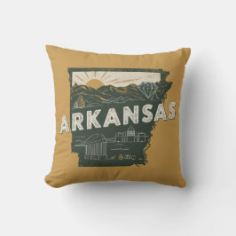 Retro Arkansas-tillstånd Kudde