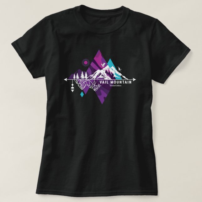 Retro Art Boho Vail Ski T-Shirt (Design framsida)