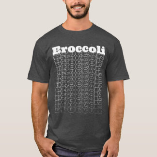 Retro Art Broccoli Lovers Vegetarian T Shirt