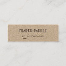 Retro art deco babyduschdiaper raffle biljett