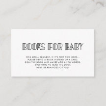 Retro art deco-begärandekort för babyduschen bok