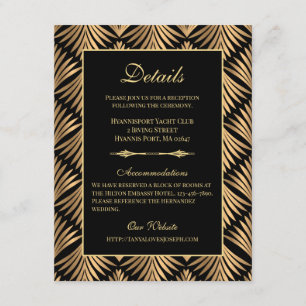 Retro Art Deco Bröllopsdetaljer Great Gatsby Tilläggskort