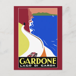 Retro Art Deco Gardon Riviera Italienska resor Vykort