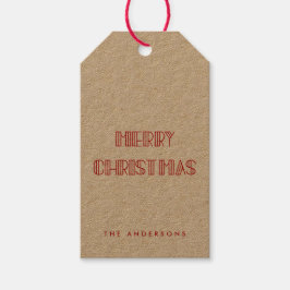 Retro art deco God jul kraft Presentetikett