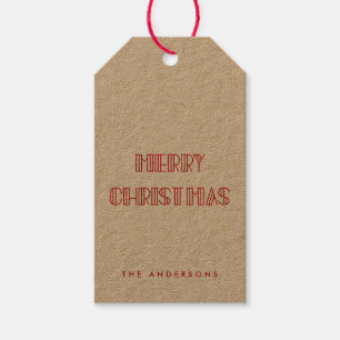 Retro art deco God jul kraft Presentetikett