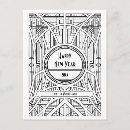 Retro art deco Gott Nytt År Vykort