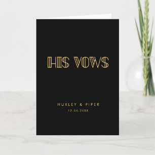 Retro art deco Hans vows bröllop vows Kort
