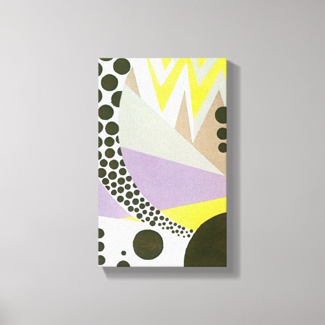 Retro Art Deco Jazz Polka dots Zig Zag Mönster Canvastryck (Framsida)