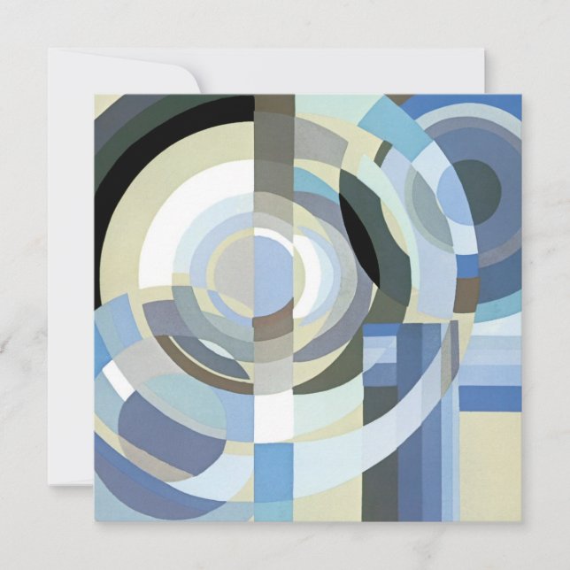 Retro Art Deco Jazz Vintage Blå Cirklar Mönster (Framsida)