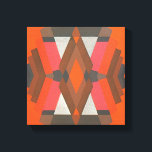 Retro Art Deco Jazz Vintage Warm Diamond Mönster Canvastryck<br><div class="desc">Bilddesign för Retro Art Deco-bra med orangens geometriska mönster med diamant vintage. En del av en samling dekorativa sammansättningar av Edouard Benedictus, framställd i pochoir stencil-teknik från "Roaring Twenties". Dessa konstruktioner visar på några av de mest inspirerade och innovativa bilderna i modern design. Bekvämt reproducerade fina latetiska verk av geometriska...</div>