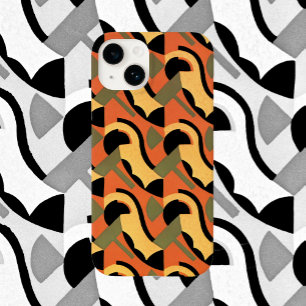 Retro Art Deco Jazz, Warm Kurvor Circles Geometric
