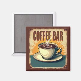 Retro Art Deco Kaffe Bar Magnet