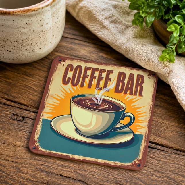 Retro Art Deco Kaffe Bar Underlägg Papper Kvadrat (Skapare uppladdad)