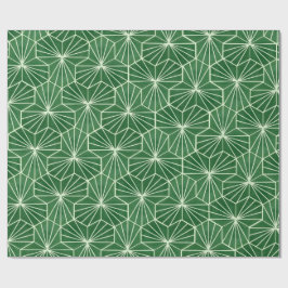 Retro Art Deco Lime Green Geometric Pattern Presentpapper