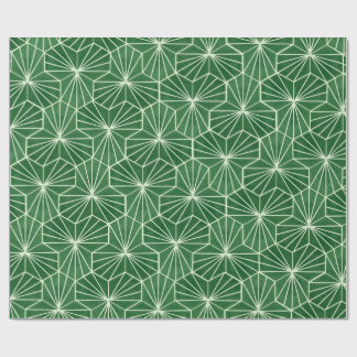 Retro Art Deco Lime Green Geometric Pattern Presentpapper