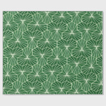 Retro Art Deco Limegrön Geometrisk Mönster