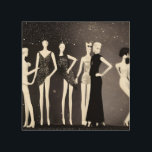 Retro Art Deco Mode Mannequins Trätavla<br><div class="desc">Retro Art Deco Mode Mannequins</div>