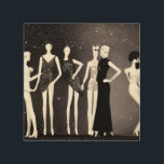 Retro Art Deco Mode Mannequins Trätavla<br><div class="desc">Retro Art Deco Mode Mannequins</div>