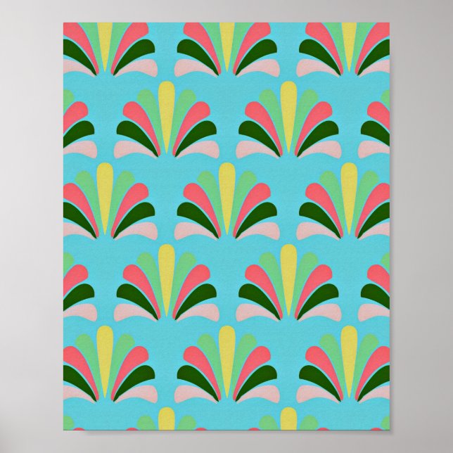 Retro Art Deco Mönster Poster (Framsidan)