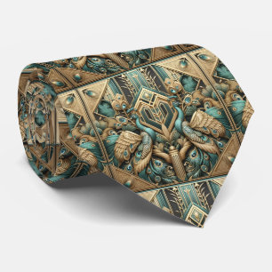 Retro Art Deco Påfåglar Slips