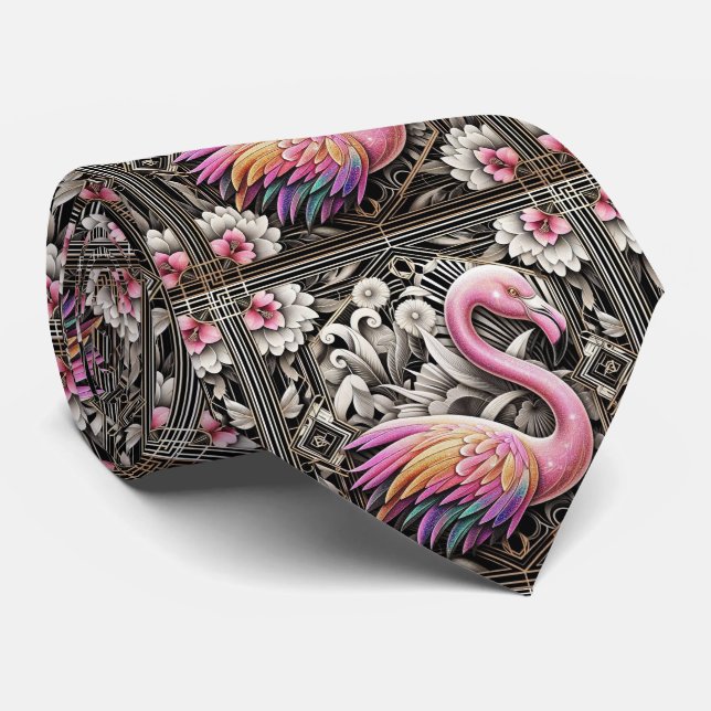 Retro Art Deco Pink Flamingos Slips (Rullad)