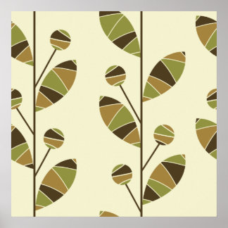 Retro Art Deco Plant Poster