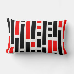 Retro Art Deco Red Black Abstract Design Lumbarkudde