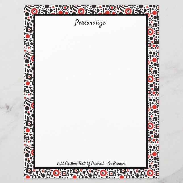 Retro Art Deco Red & Black Mönster personalize (Framsida)