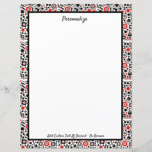 Retro Art Deco Red & Black Mönster personalize