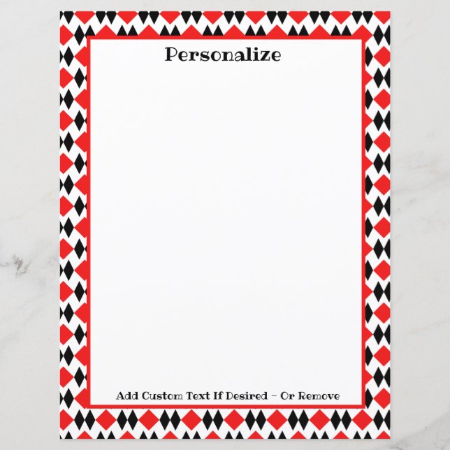 Retro Art Deco Red & Black Mönster personalize (Framsida)