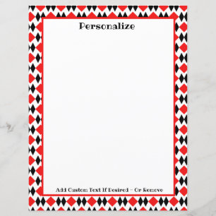Retro Art Deco Red & Black Mönster personalize