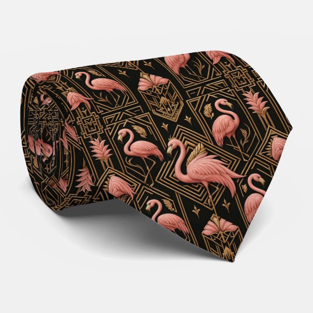Retro Art Deco Rosa Flamingos Slips (Rullad)
