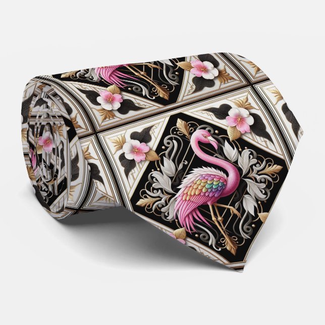 Retro Art Deco Rosa Flamingos Slips (Rullad)