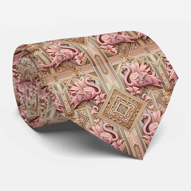 Retro Art Deco Rosa Flamingos Slips (Rullad)