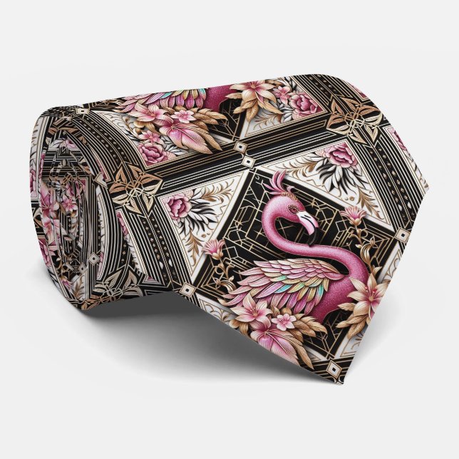 Retro Art Deco Rosa Flamingos Slips (Rullad)