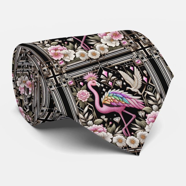 Retro Art Deco Rosa Flamingos Slips (Rullad)