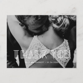 Retro art deco-skript bröllop tack vykort