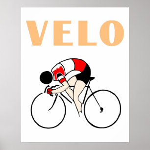 Retro art décodesign som cyklar velo (2) poster