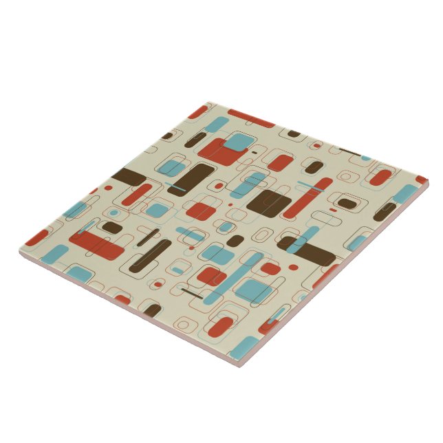 Retro art décomönster för vintage kakelplatta (Sidan)