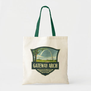 Retro Art i Gateway Arch nationalpark Illustration Tygkasse