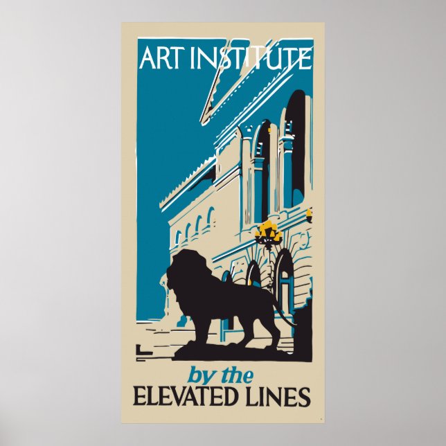 Retro art institute Chicago lodrät banner ad Poster (Framsidan)