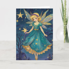 Retro Art julfairy Starry Natt Kort