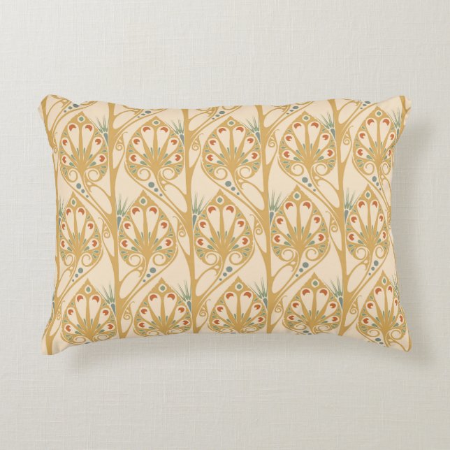 Retro art nouveau, abstraktens geometriska linjer. prydnadskudde (Framsidan)