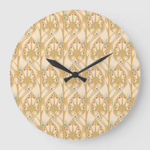 Retro art nouveau, abstraktens geometriska linjer. stor klocka