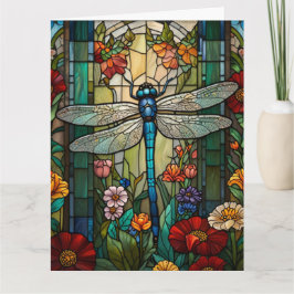 Retro art nouveau dragonfly boho chic kort