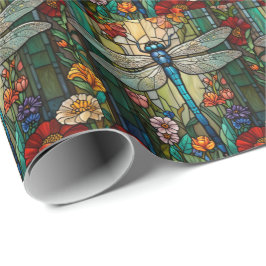 Retro art nouveau dragonfly boho chic presentpapper