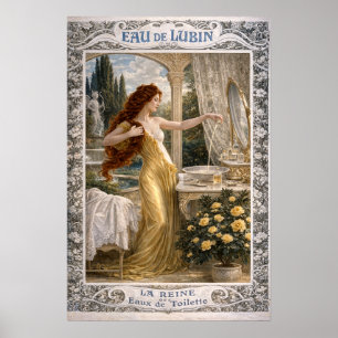 Retro Art Nouveau Fransk Parfymreklam Poster