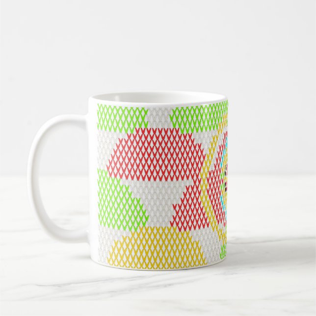 Retro Art Nouveau-mönster  Kaffemugg (Vänster)