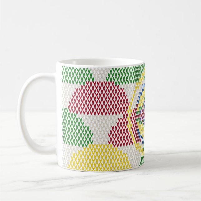 Retro Art Nouveau-mönster  Kaffemugg (Vänster)
