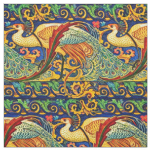 Retro Art Nouveau Påfågelmönster av Walter Crane Tyg